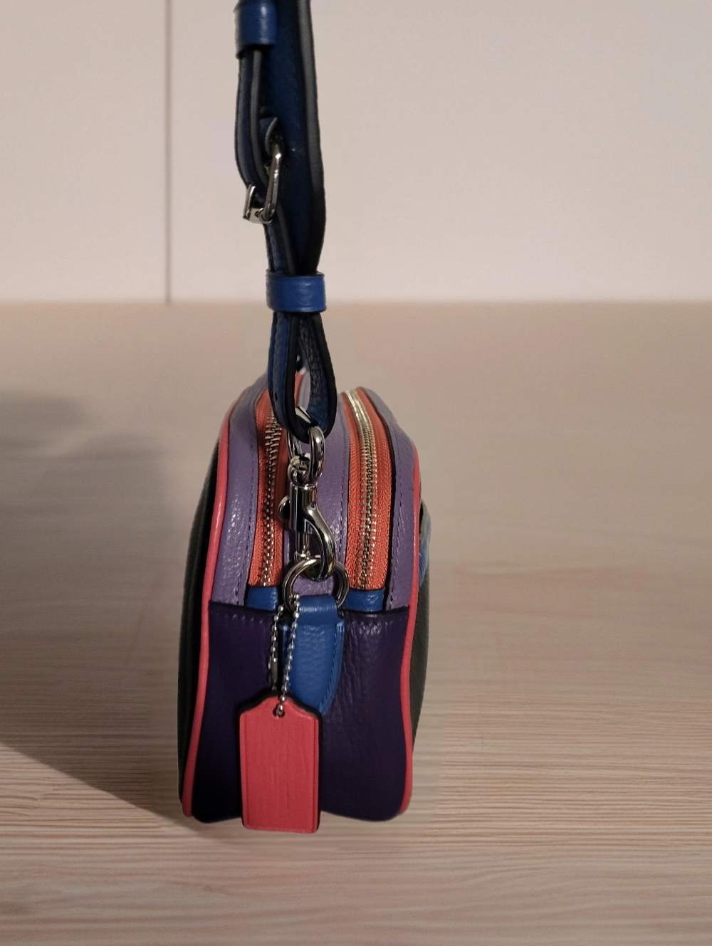COACH Colorblock JESS Bag. Black, Blue.  Pink , And Purple. - Picture 4 of 11